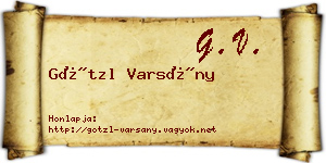 Götzl Varsány névjegykártya